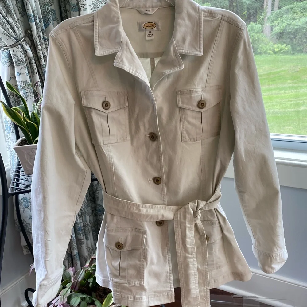 Talbots Light Tan Utility Jacket with Belt NWOT - Picture 2 of 7